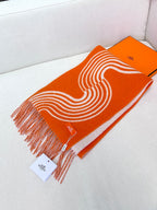 Scarf 180 CM Orange Mix Light Beige Cashmere