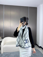 CC Scarf 180 CM In Grey Mix Dark Blue Cashmere 407234