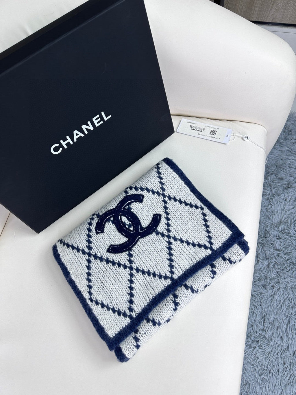 CC Scarf 180 CM In Grey Mix Dark Blue Cashmere 407234