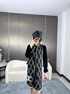 CC Scarf 180 CM In Black Mix Grey Cashmere 407235