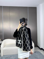 CC Scarf 180 CM In Black Mix Grey Cashmere 407235