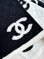 CC Scarf 180 CM In Black Mix White Cashmere And Wool Mix Silk 407255