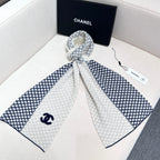 CC Scarf 190 CM In White Mix Black Cashmere  408543