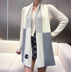 CC Scarf 190 CM In White Mix Black Cashmere  408543