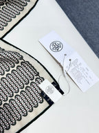 Scarf 140 CM In White Black Colorful Silk