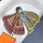 Dressage Tressage Shawl 140 CM In Red Yellow Colorful Silk