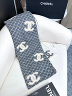 CC Scarf 185 CM In Grey Brown Mix White Cashmere Wool 410148