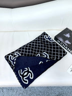 CC Scarf 185 CM In Black Mix Charcoal Blue Cashmere Wool 410150