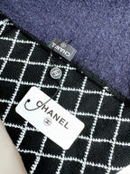 CC Scarf 185 CM In Black Mix Charcoal Blue Cashmere Wool 410150