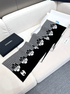 CC Scarf 180 CM In Black Mix White Cashmere Wool  411563