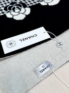 CC Scarf 180 CM In Black Mix White Cashmere Wool  411563