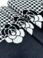CC Scarf 180 CM In Black Mix White Cashmere Wool  411563