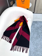 Scarf 190 CM Dark Red Mix Black Wool Soft