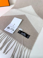 Scarf 190 CM Light Brown Mix White Wool Soft