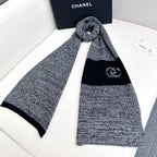 CC Scarf 180 CM In Grey Black Mix Black Cashmere 415136
