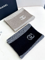 CC Scarf 180 CM In Grey Black Mix Black Cashmere 415136