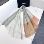 CC Scarf 200 CM In Light Grey Mix Light Brown Beige Linen Fabric 418195