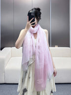 CC Scarf 200 CM In Light Pink Linen Fabric 418196