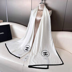 CC Scarf 200 CM In White Cashmere And Silk 419964