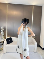 CC Scarf 200 CM In White Cashmere And Silk 419964