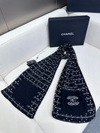 CC Scarf 180 CM In Black White Cashmere 421359