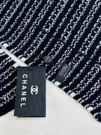 CC Scarf 180 CM In Black White Cashmere 421359