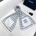CC Scarf 180 CM In White Black Cashmere 421360
