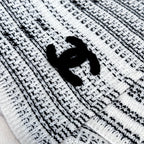 CC Scarf 180 CM In White Black Wool 422665
