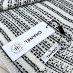 CC Scarf 180 CM In White Black Wool 422665