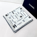 CC Square Scarf 140 CM In White Cashmere Silk  422703