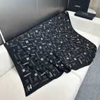 CC Square Scarf 140 CM In Black Cashmere Silk  422704
