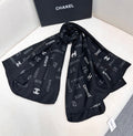 CC Square Scarf 140 CM In Black Cashmere Silk  422704