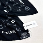 CC Square Scarf 140 CM In Black Cashmere Silk  422704