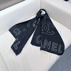 CC Scarf 200 CM In Black Mix White Cashmere  422706