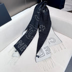 CC Scarf 200 CM In Black Mix White Cashmere  422706