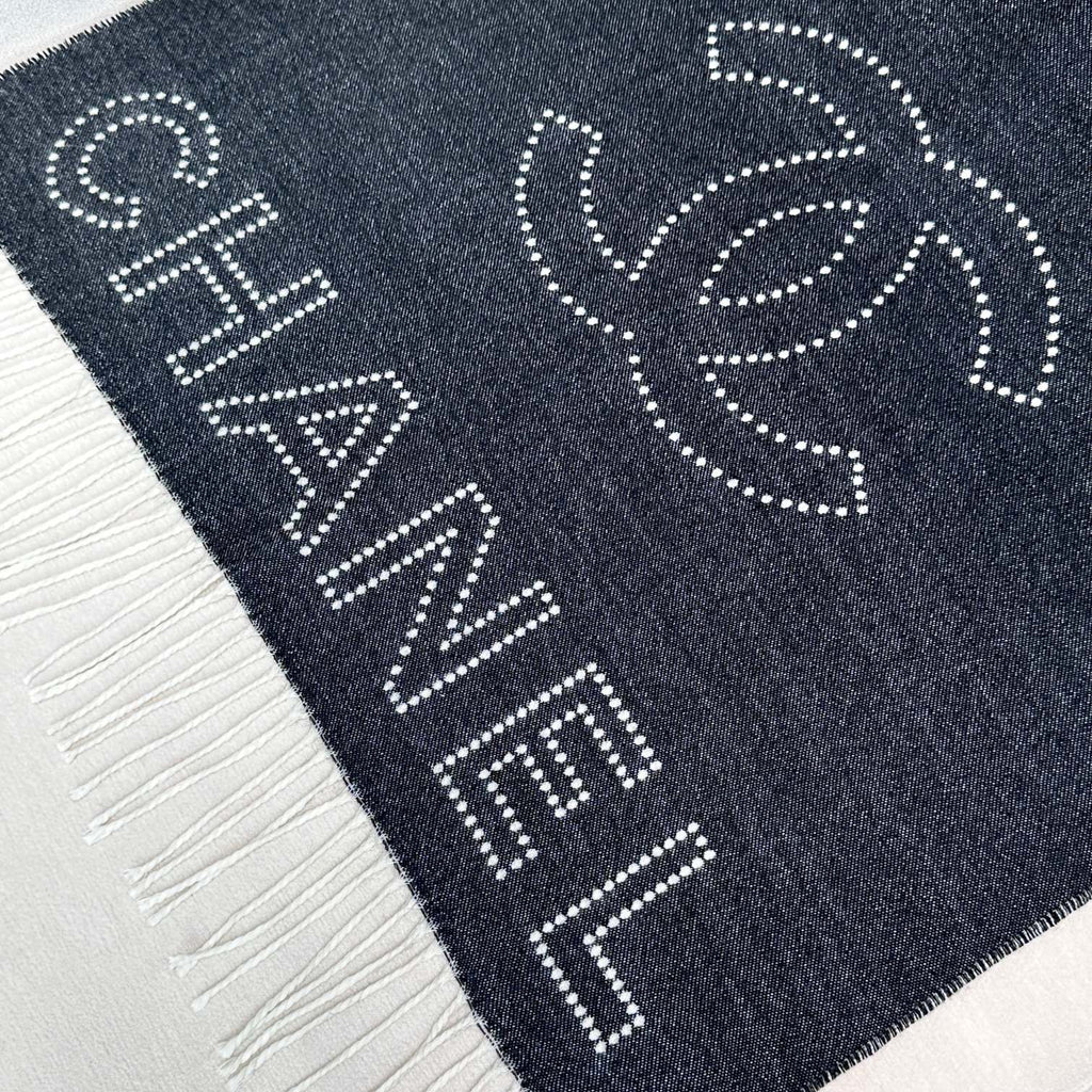 CC Scarf 200 CM In Black Mix White Cashmere  422706