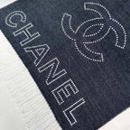 CC Scarf 200 CM In Black Mix White Cashmere  422706