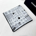 CC Square Scarf 140 CM In White Silk 424550