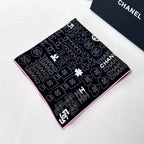 CC Square Scarf 140 CM In Black Silk 424551