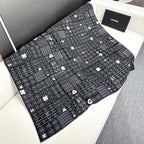CC Square Scarf 140 CM In Black Silk 424551