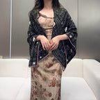 CC Square Scarf 140 CM In Black Silk 424551