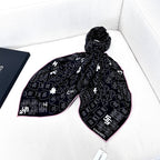CC Square Scarf 140 CM In Black Silk 424551