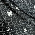 CC Square Scarf 140 CM In Black Silk 424551