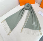 HM Scarf 190 CM Greenish Gray Wool 969439