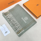 HM Scarf 190 CM Greenish Gray Wool 969439