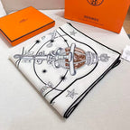 HM  Creative Origins Scarf 135CM White Cashmere Silk 969434