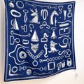 HM  Creative Origins Scarf 135CM Blue Cashmere Silk 969423