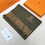 HM Scarf 190 CM Dark Green Wool 969437