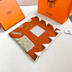 HM 25s Glove Time Scarf 135cm Orange Wool Mulberry Silk 971107