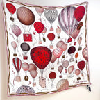 LV urkish Hot Air Balloon Scarf 140cm Red Colorful Cashmere 971099